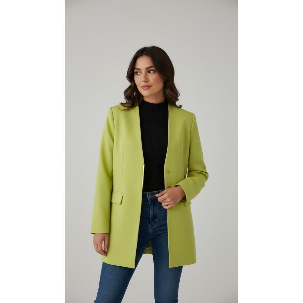 Donna Karan New York Yellow Collarless Topper Jacket Size 6 NWT Blazer DKNY